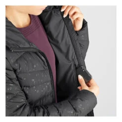 Salomon Transition Down Hoodie Femme Noir -Patago Vetements Magasin 138920 5