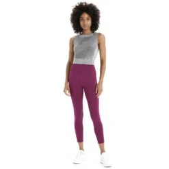 Icebreaker Fastray High Rise 3/4 Tights Femme Violet -Patago Vetements Magasin main 0A56EW735 3 1 71a1