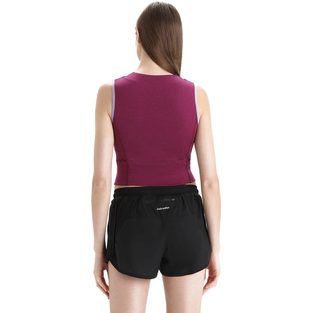 Icebreaker Zoneknit Cropped Bra-Tank Femme Rose 4 Icebreaker Zoneknit Cropped Bra-Tank Femme Rose – Image 2