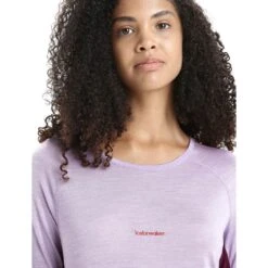 Icebreaker 125 Zoneknit Long Sleeve Crewe Femme Violet -Patago Vetements Magasin main 0A56H4823 4 1 af88