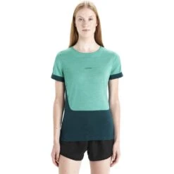 Icebreaker Zoneknit Short Sleeve Tee Femme Vert