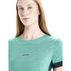 Icebreaker Zoneknit Short Sleeve Tee Femme Vert -Patago Vetements Magasin main 0A56OU831 4 1 9e4d