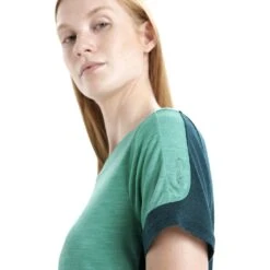 Icebreaker Zoneknit Short Sleeve Tee Femme Vert -Patago Vetements Magasin main 0A56OU831 5 1 29c2