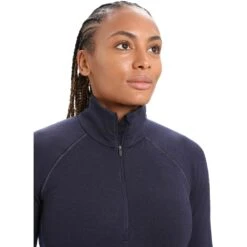 Icebreaker 260 Zone Long Sleeve Half Zip Femme Bleu Foncé -Patago Vetements Magasin main 104394078 4 1 2ed9