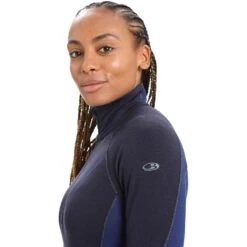 Icebreaker 260 Zone Long Sleeve Half Zip Femme Bleu Foncé -Patago Vetements Magasin main 104394078 5 1 0f0e