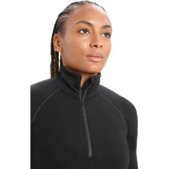 Icebreaker 200 Zone Long Sleeve Half Zip Femme Noir -Patago Vetements Magasin main 104425001 4 1 efb5