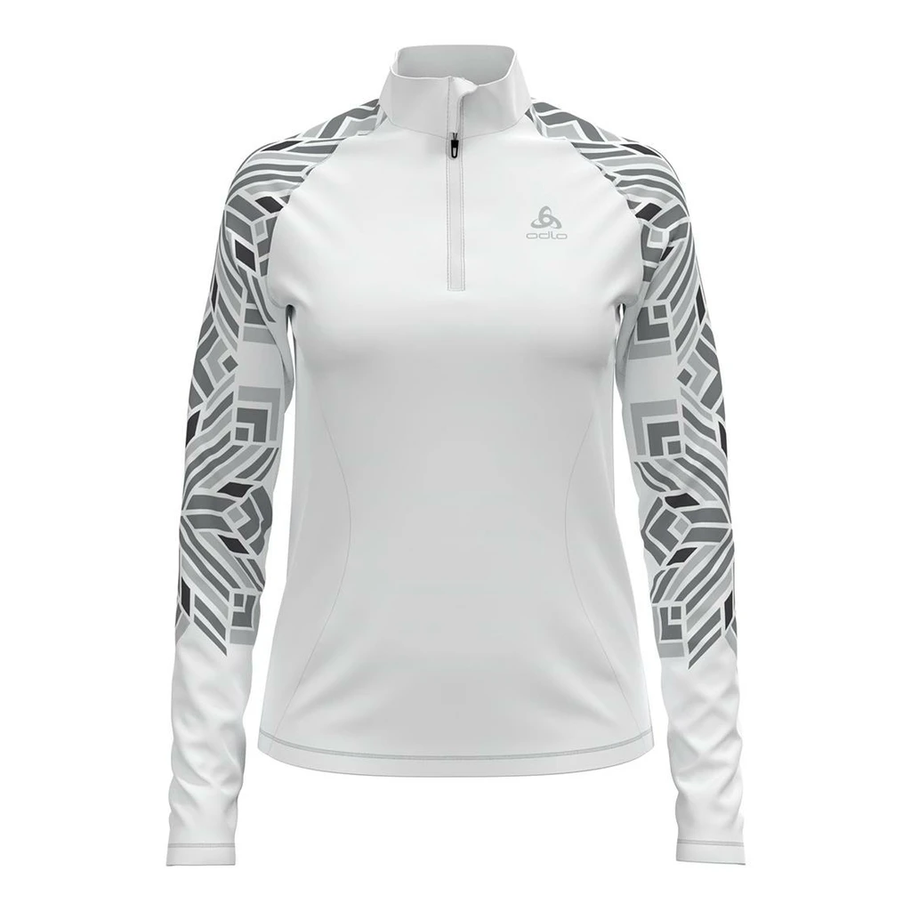 Odlo Midlayer 1/2 Zip Snowcross Femme Blanc 3 Odlo Midlayer 1/2 Zip Snowcross Femme Blanc