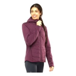 Salomon Radiant Hybrid Hoodie Femme Bordeaux -Patago Vetements Magasin main 282770 178544 3 2722