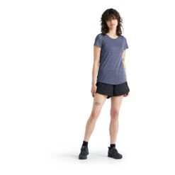 Icebreaker Sphere Short Sleeve Low Crewe Femme Bleu -Patago Vetements Magasin main 301675 191194 3 a4d0