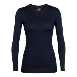 Icebreaker 200 Oasis Long Sleeve Crewe Femme Bleu Foncé