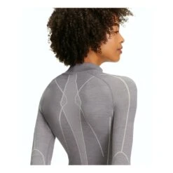 Falke Wool-Tech Zip Shirt Femme Gris Clair -Patago Vetements Magasin main 321817 206204 3 4b5b