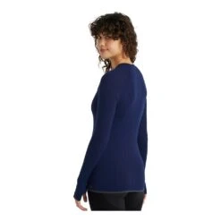 Icebreaker 200 Zone Seamless Long Sleeve Crewe Femme Bleu Foncé -Patago Vetements Magasin main 332672 214121 3 62fc