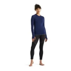 Icebreaker 200 Zone Seamless Long Sleeve Crewe Femme Bleu Foncé -Patago Vetements Magasin main 332672 214124 4 c8a8