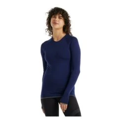 Icebreaker 200 Zone Seamless Long Sleeve Crewe Femme Bleu Foncé -Patago Vetements Magasin main 332672 214134 14 d617