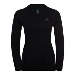 Odlo Base Layer Top Crew Neck Long Sleeve Merino 260 Femme Noir