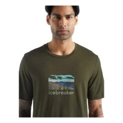 Icebreaker Tech Lite II Short Sleeve Tee Trailhead Homme Vert -Patago Vetements Magasin main 347021 226381 4 d373