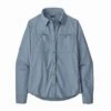 Patagonia Long Sleeve Self Guided Hike Shirt Femme Bleu -Patago Vetements Magasin main 41910 LTPG 1 73ef