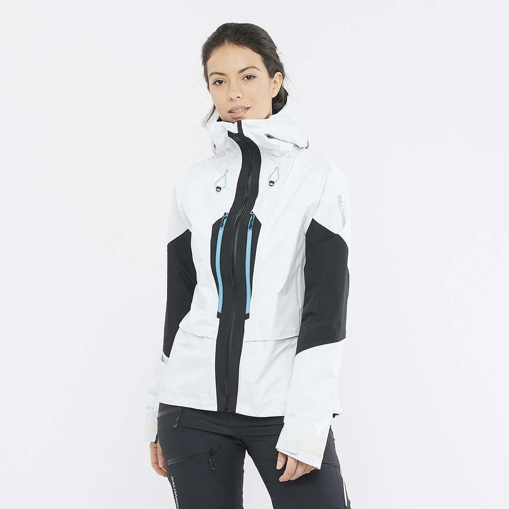 Salomon Mountain Gore-Tex 3L Jacket Femme Blanc Et Noir 5 Salomon Mountain Gore-Tex 3L Jacket Femme Blanc Et Noir – Image 3