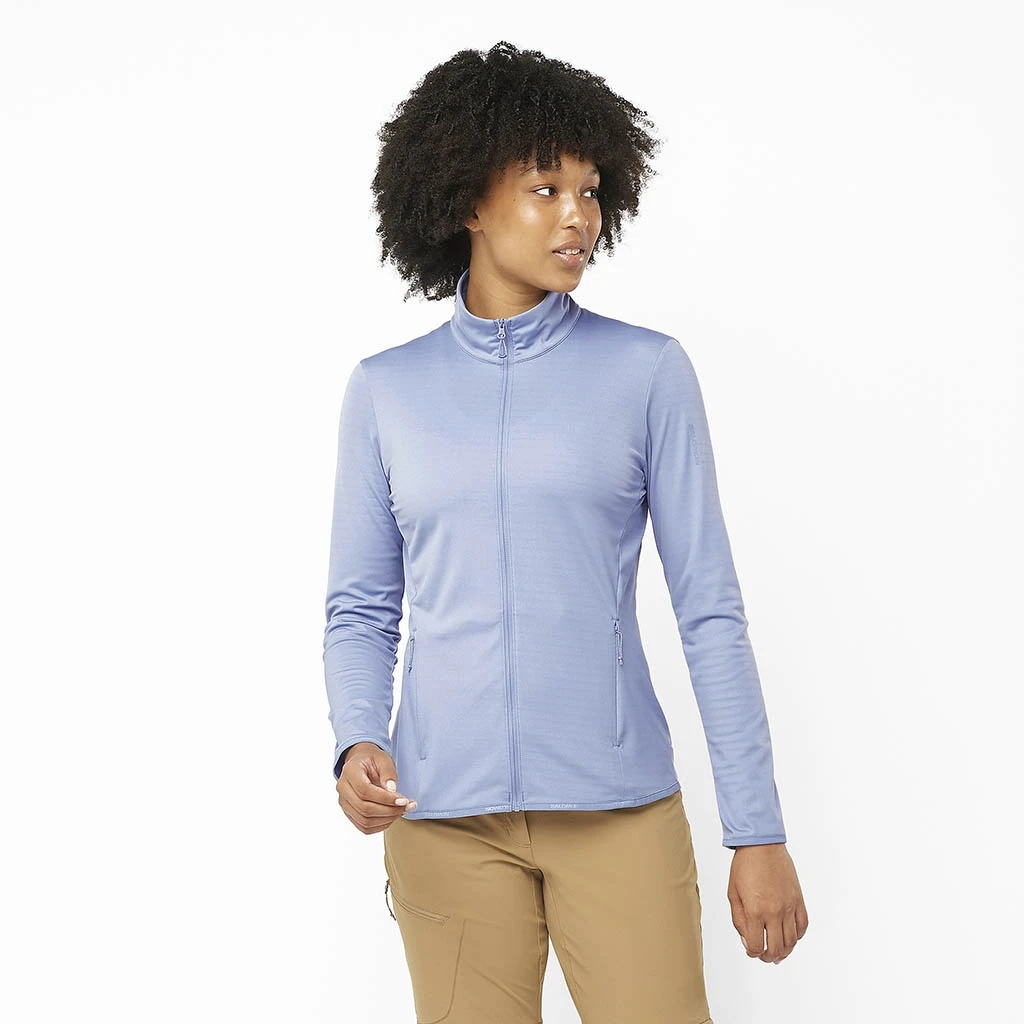 Salomon Outrack Full Zip Mid Femme Bleu – Image 2