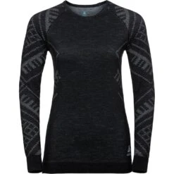 Odlo T-Shirt Manches Longues Natural Plus Kinship Warm Femme Noir