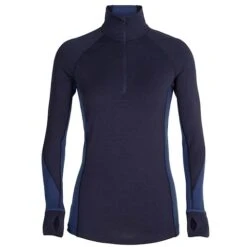 Icebreaker 260 Zone Long Sleeve Half Zip Femme Bleu Foncé